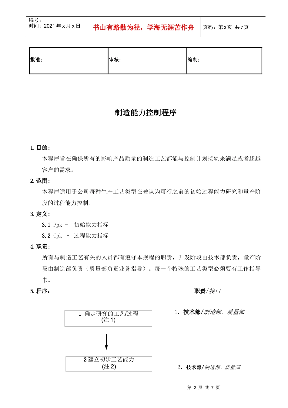 TS16949制造能力控制程序_第2页