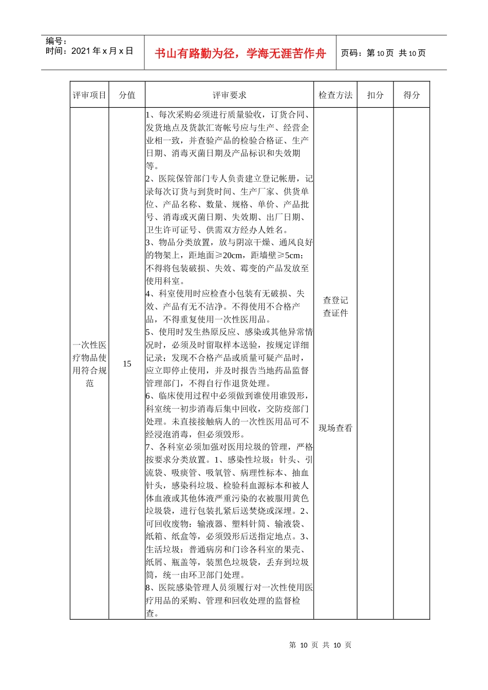 附二：磐安县医院感染管理质量控制考评标准_第2页