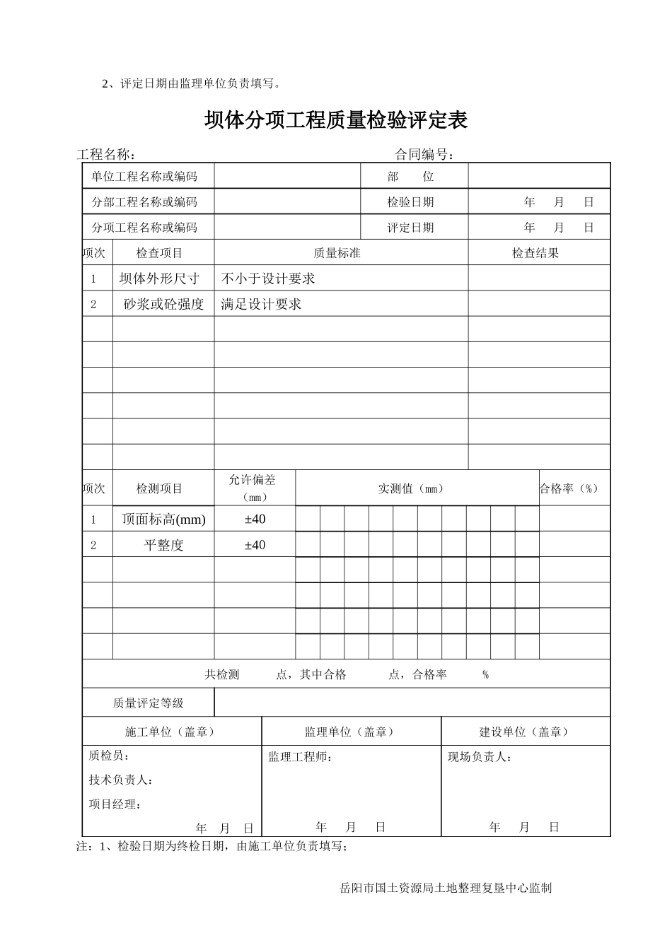 灌溉与排水工程分项工程质量检验评定表(总)_第2页