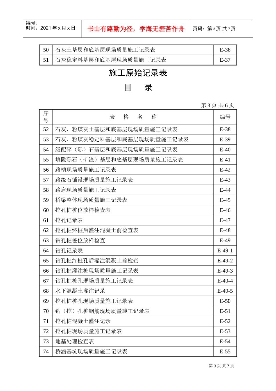 施工及质量检验用表目录(DOC6页)_第3页
