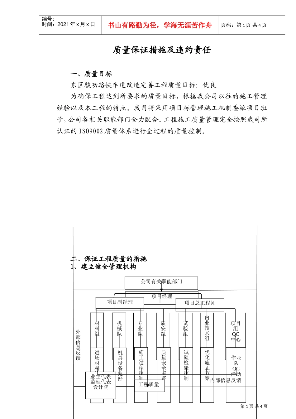 质量保证措施及违约责任(DOC7页)_第1页