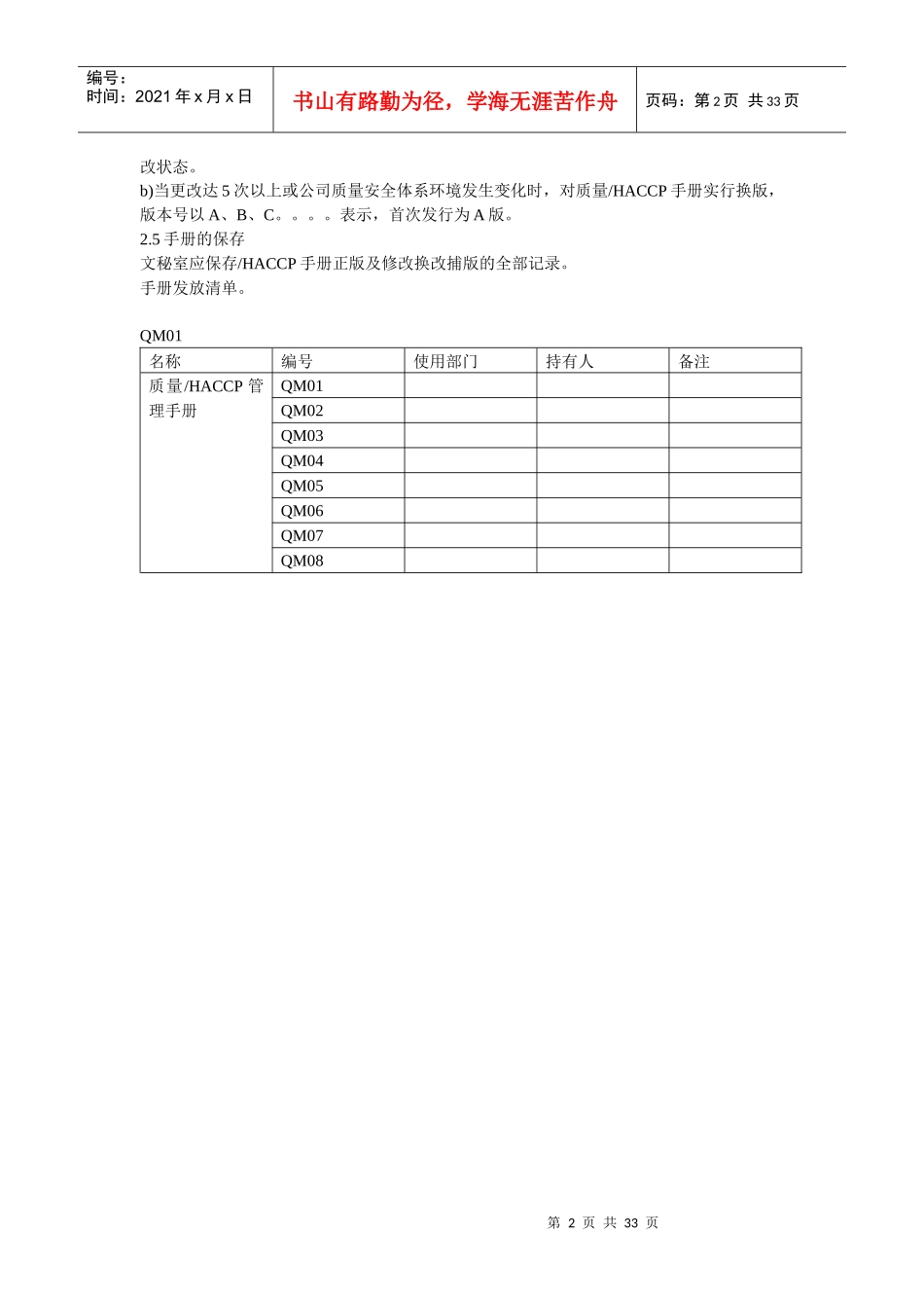 食品行业质量安全管理体系_第2页