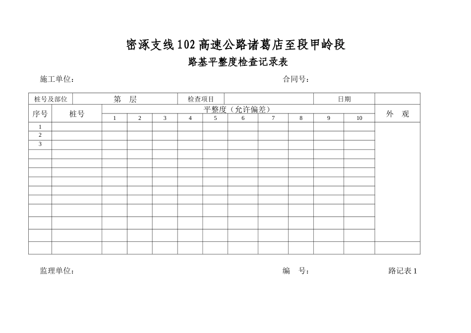 路基工程质量检查记录表_第1页
