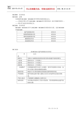 MC9000名词术语