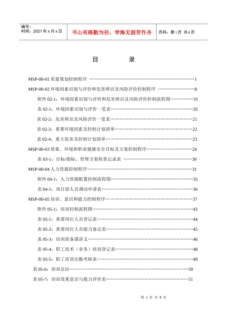 MSP-00-01质量策划控制程序_第1页