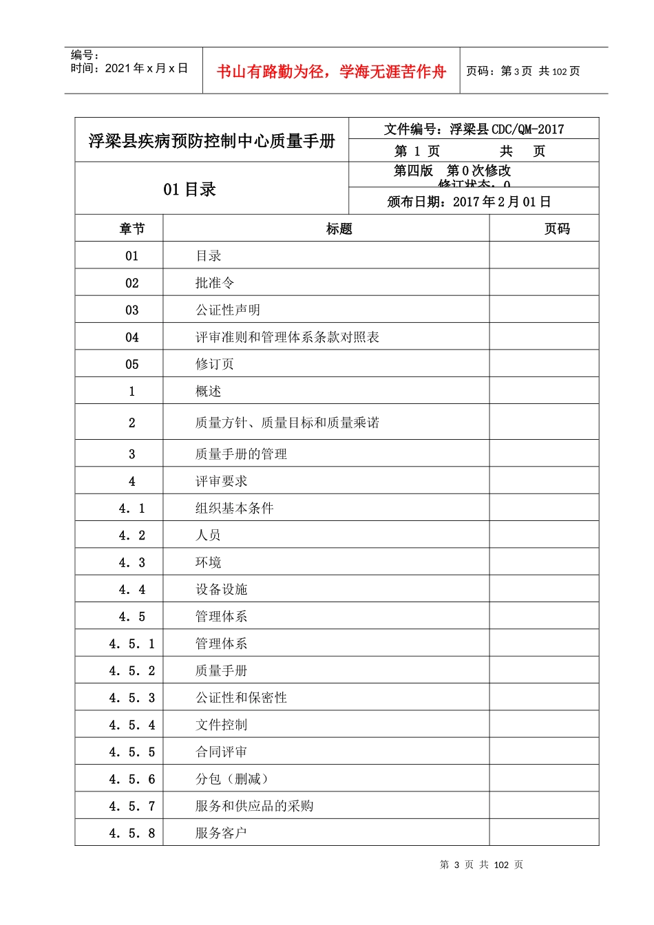 某县疾病预防控制中心质量手册_第3页