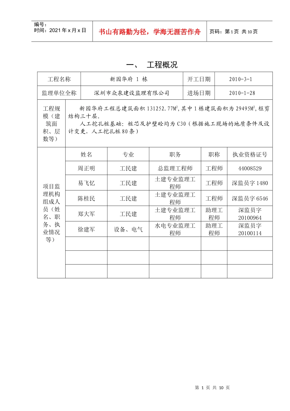人工挖孔桩基础质量评估报告(新园华府1栋)_第2页