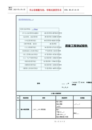 质量工程测试报告表
