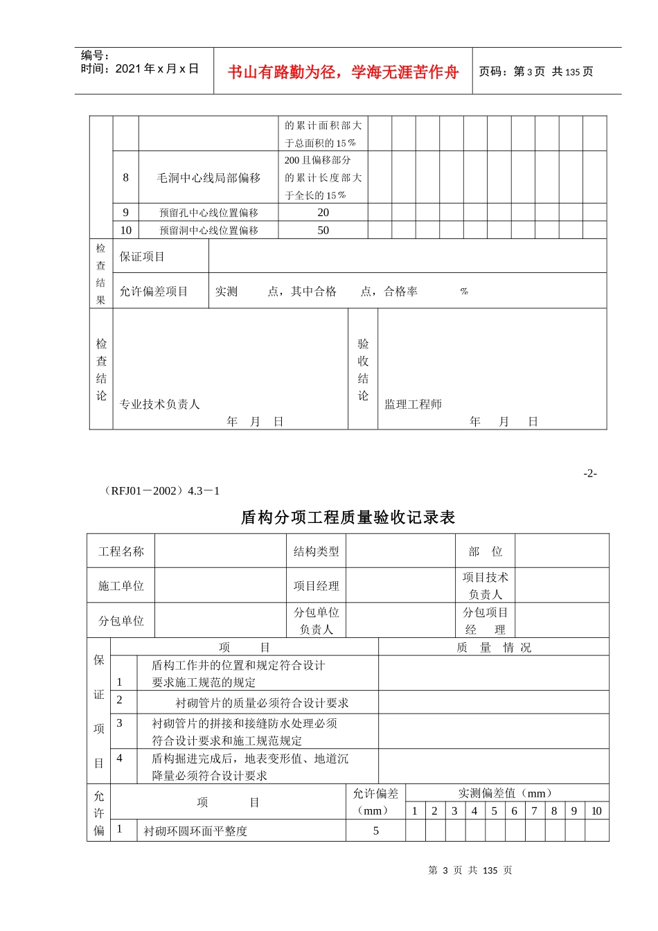 分项工程质量验收记录表汇编_第3页