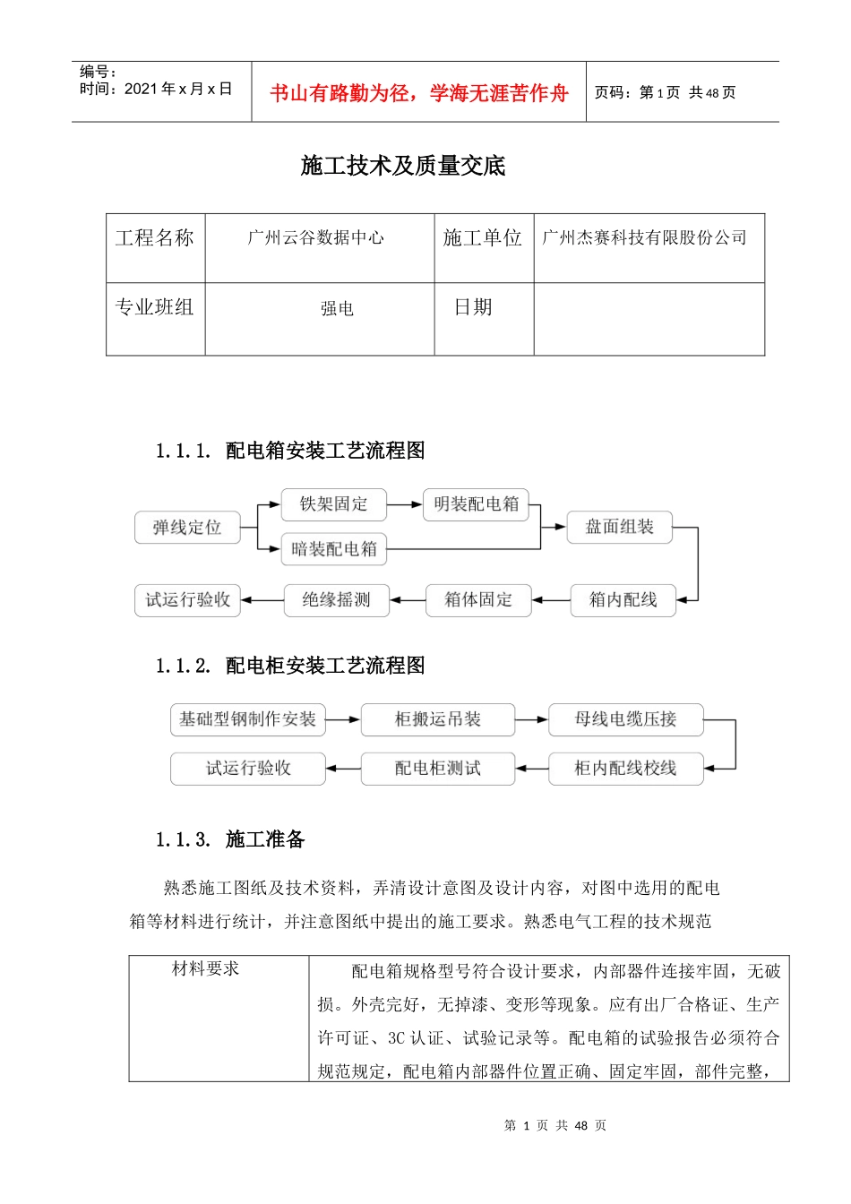 强电施工技术及质量交底_第1页