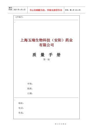 正式质量手册