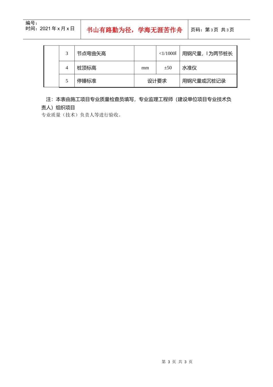 钢桩检验批质量验收记录_第3页