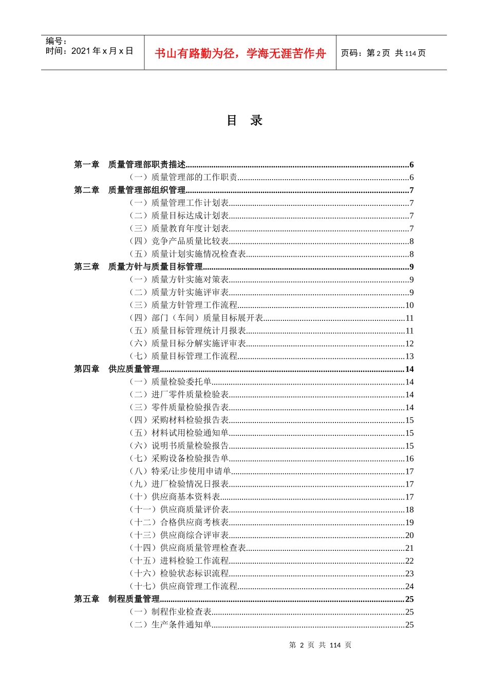 质量管理全套表格_第2页