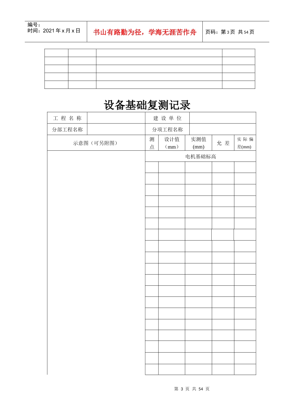 机械设备安装质量通用标准表格_第3页