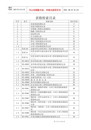 机械设备安装质量通用标准表格