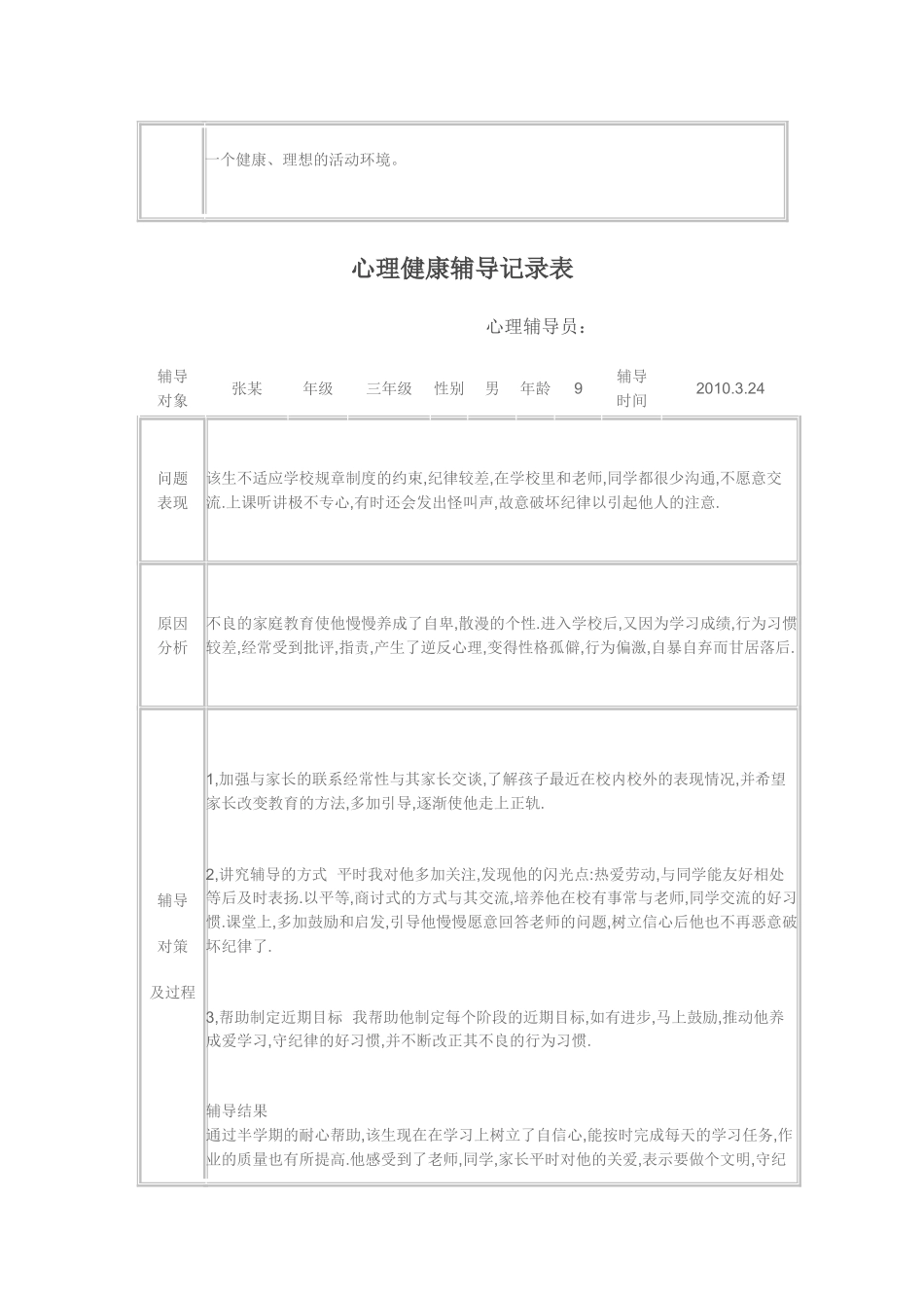小学生心理健康辅导记录表_第2页