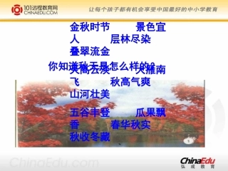 人教新课标版小学二上《秋天的图画》课件1