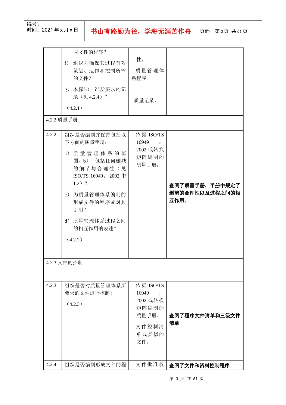 质量管理体系审核检查表(1)_第3页
