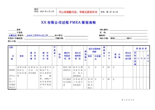 过程fmea和过程fmea实例详解