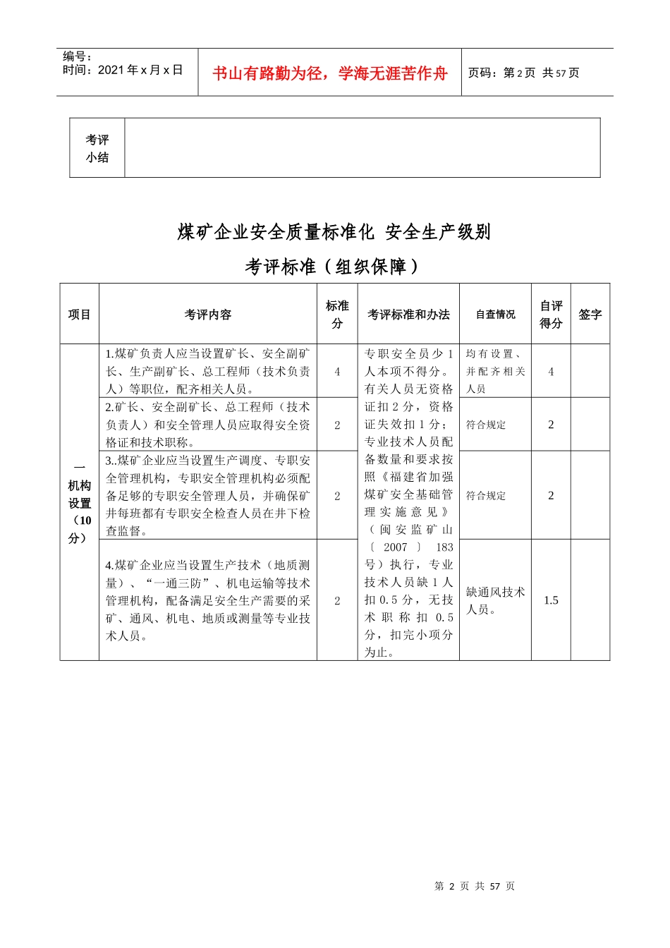 质量标准化与安全评级自评表_第2页
