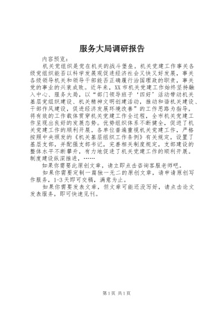 服务大局调研报告