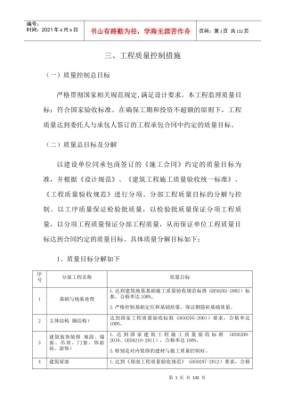 工程质量控制措施概述