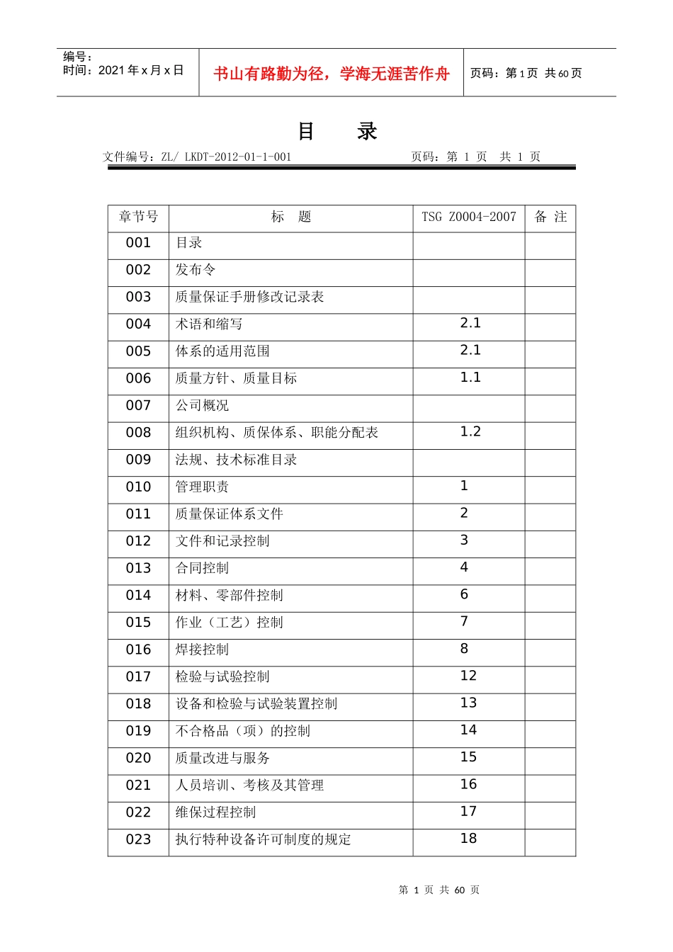 质量保证手册(TSG)_第1页