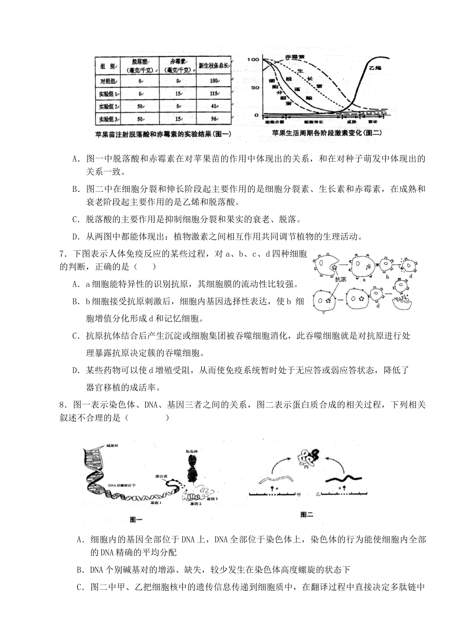 山东师大附中XXXX高三第七次质量检测_第3页