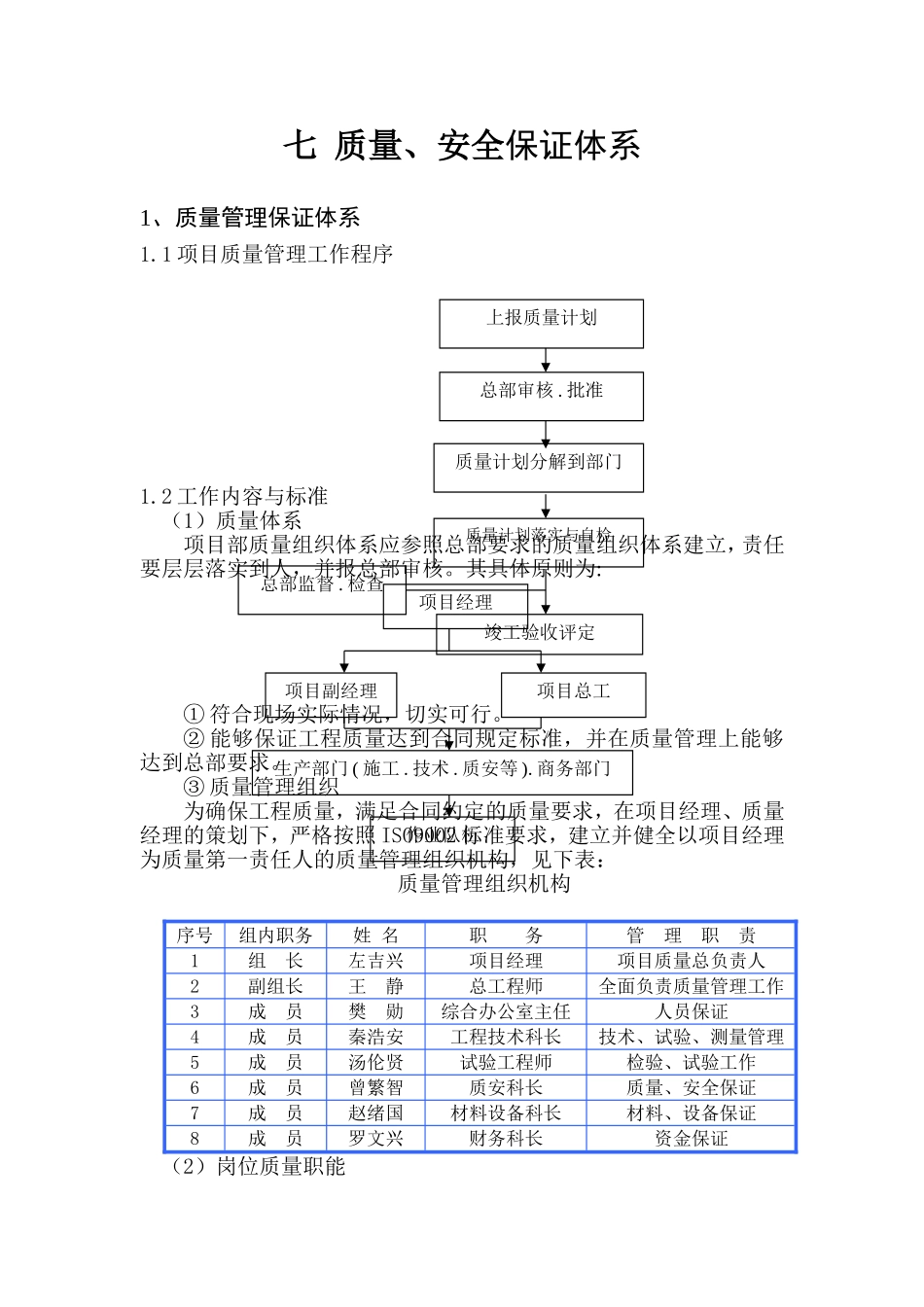 七质量安全保证体系(DOC9页)_第1页