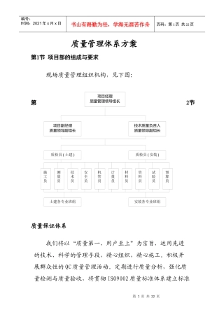 质量管理体系方案
