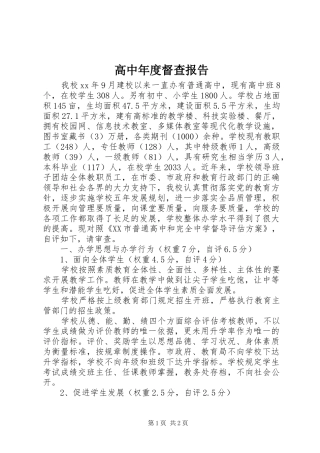 高中年度督查报告
