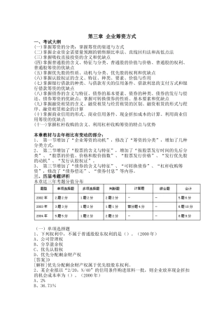现代企业筹资方法模拟试题