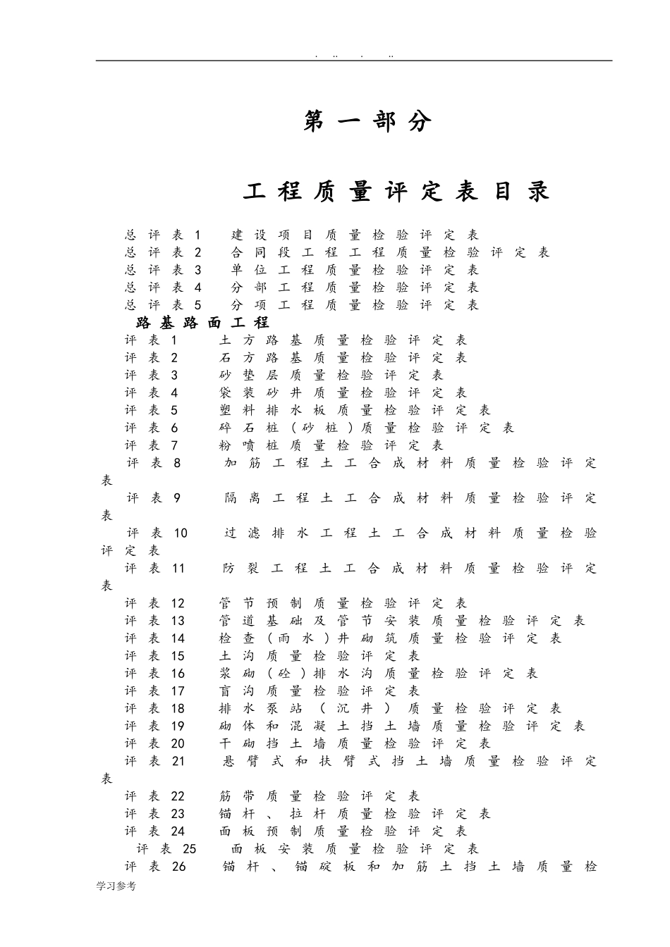公路工程质量评定表(DOC201页)_第1页