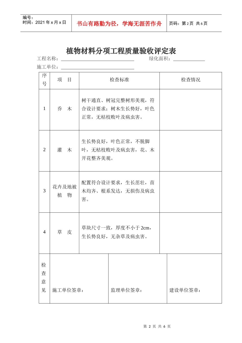 工程质量综合评定表_第2页