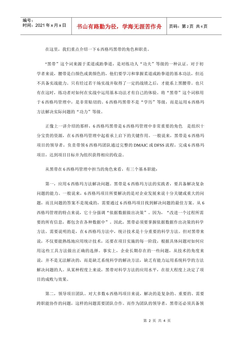 6西格玛管理的组织形式6_第2页