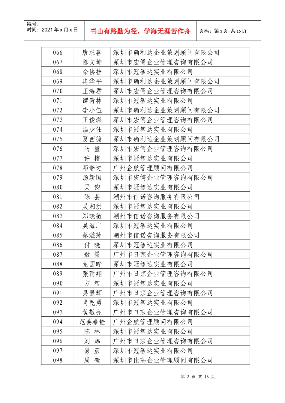 质量管理体系咨询师考试座位表(第一场)_第3页