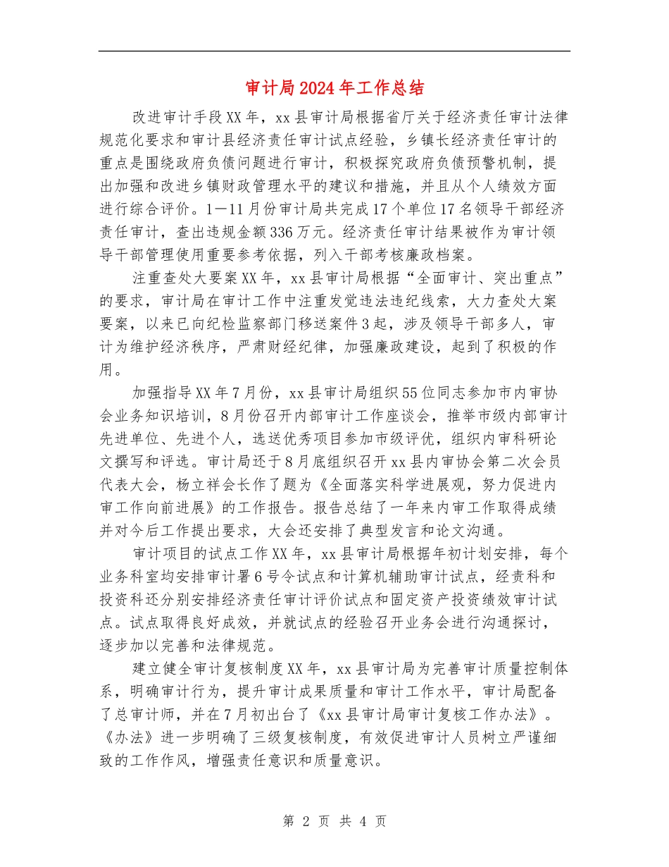 审计局2024年工作总结_第2页