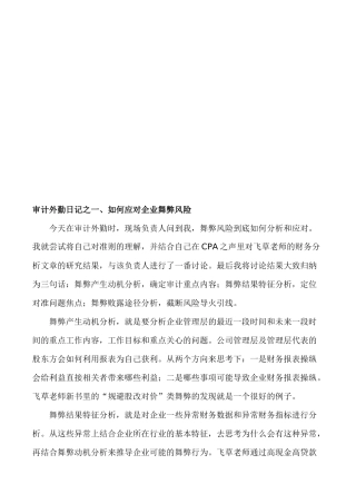 审计外勤日记大全