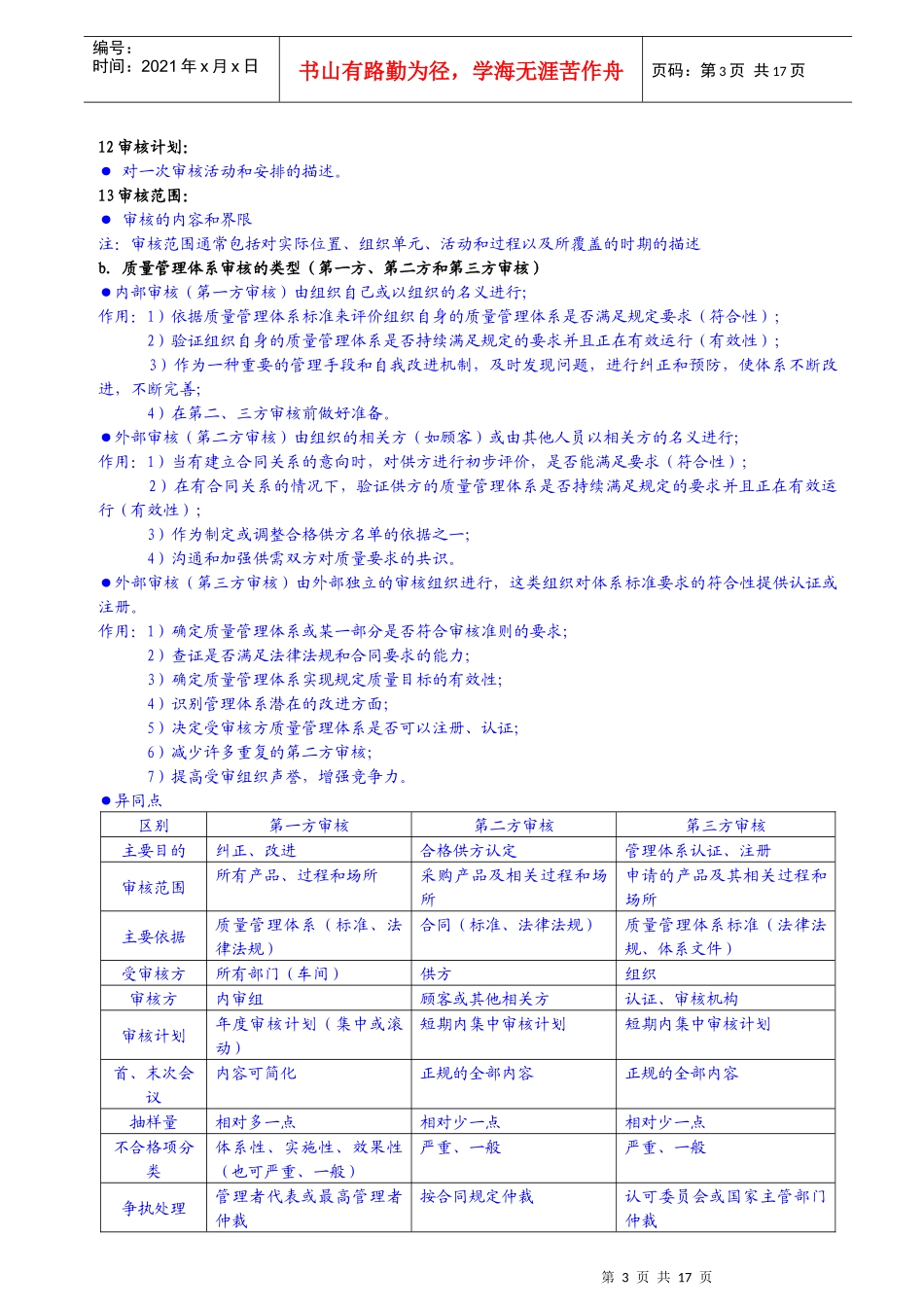 质量管理体系考试大纲审核部分_第3页
