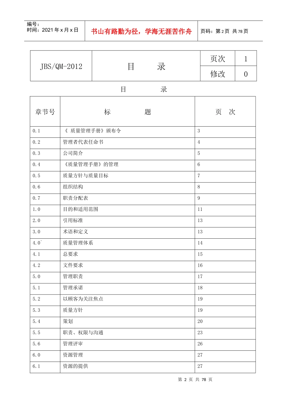 JBS质量手册_第2页