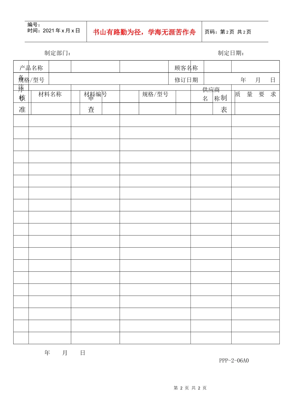 APQP产品初始材料清单_第2页