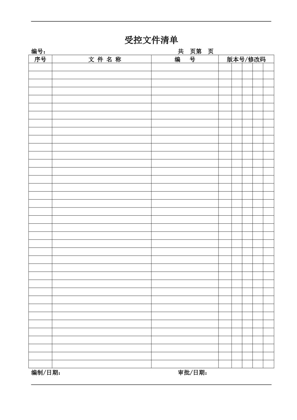ISO9001表格清单_第1页