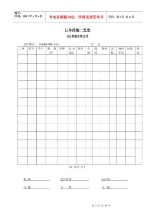 附录3服装企业质量管理体系编写常用应用表格的实例