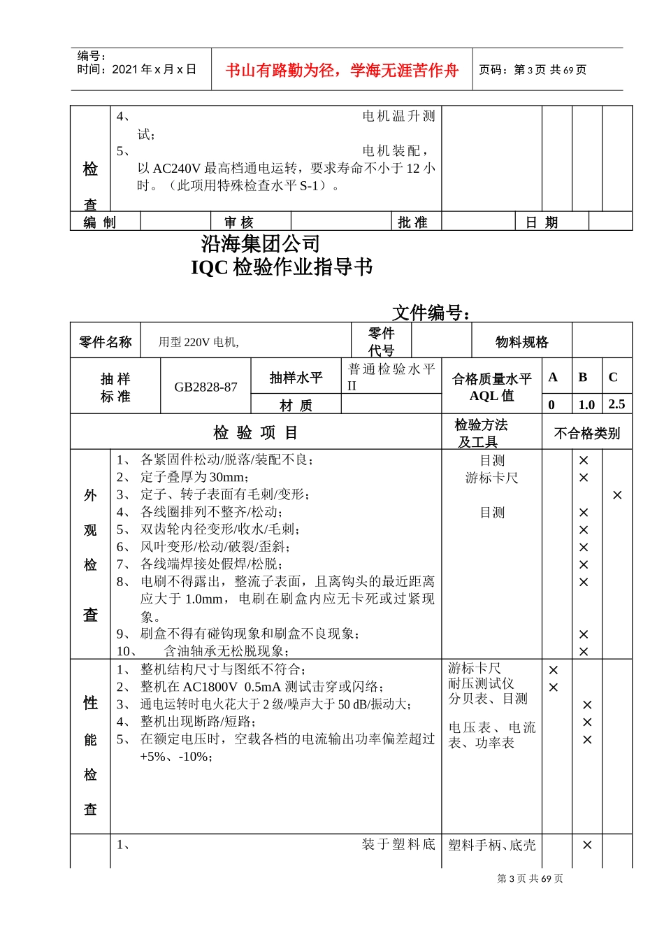 来料检验IQC检验作业指导书(DOC68页)_第3页