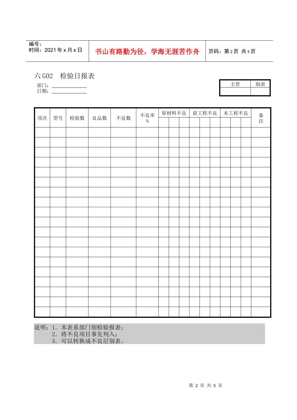 企业管理表格品质管理G纵表格_第2页