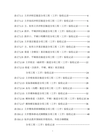 XXXX煤矿井巷工程新规范质量表doc