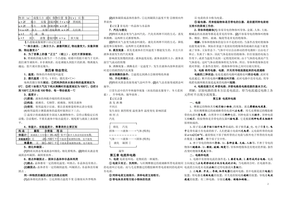 初中物理知识点复习提纲_第2页