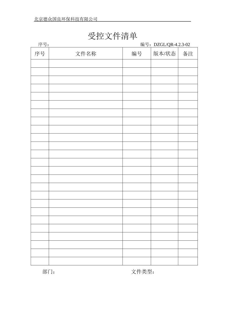 环保科技质量手册表格_第2页