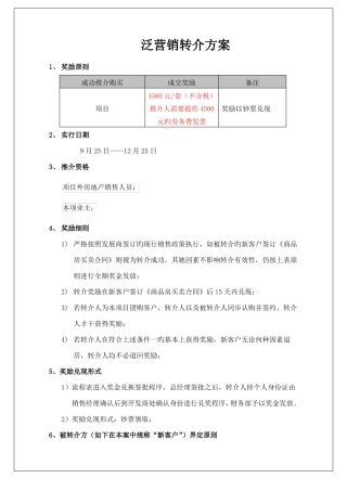 房地产转介方案