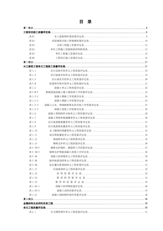 标准水工建筑物外观质量评定表